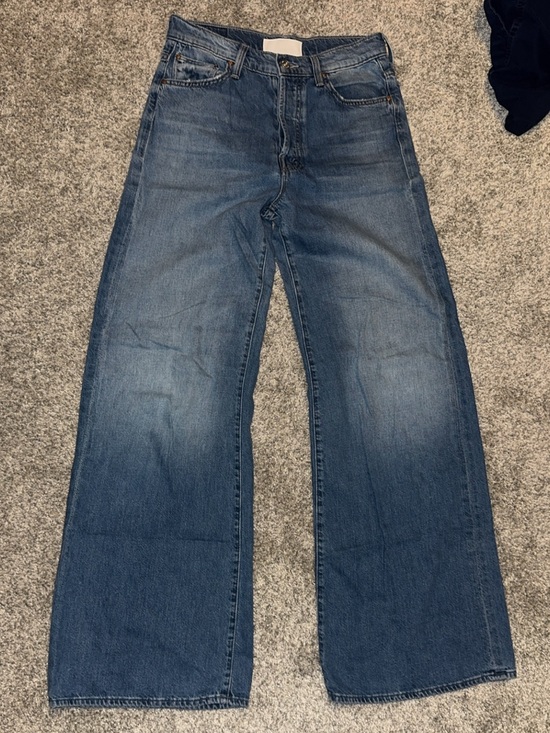 MOTHER Pants - MOTHER Women’s  Wide Legged  Jeans in Medium Blue Wash